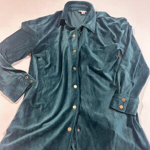 LuLaRoe Abigail Small Corduroy Teal Velvet Jacket